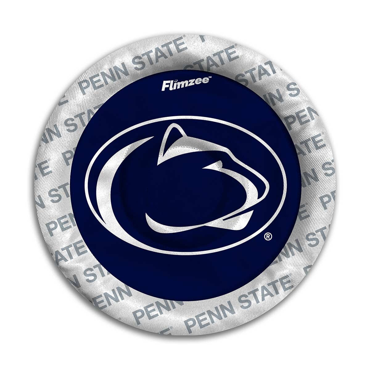 Flimzee bean bag flying disc with Penn State and Athletic Logo